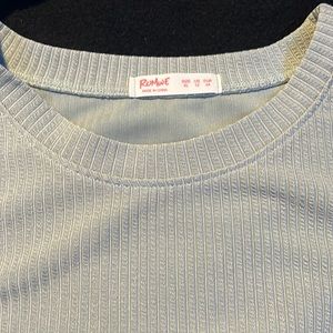 Mint green & Blue cropped tee